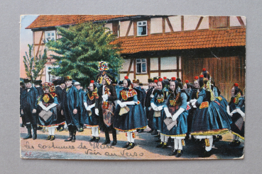 Ansichtskarte AK Hessen 1921 Brautpaar Trachten Ortsansicht Hessen